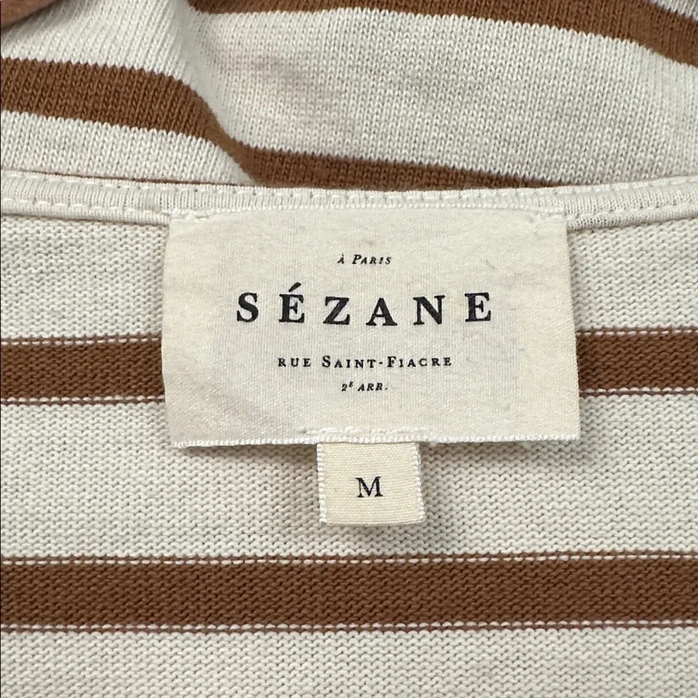 Sezane Colette Marinière Ecru / Camel - Size M - Picture 6 of 7